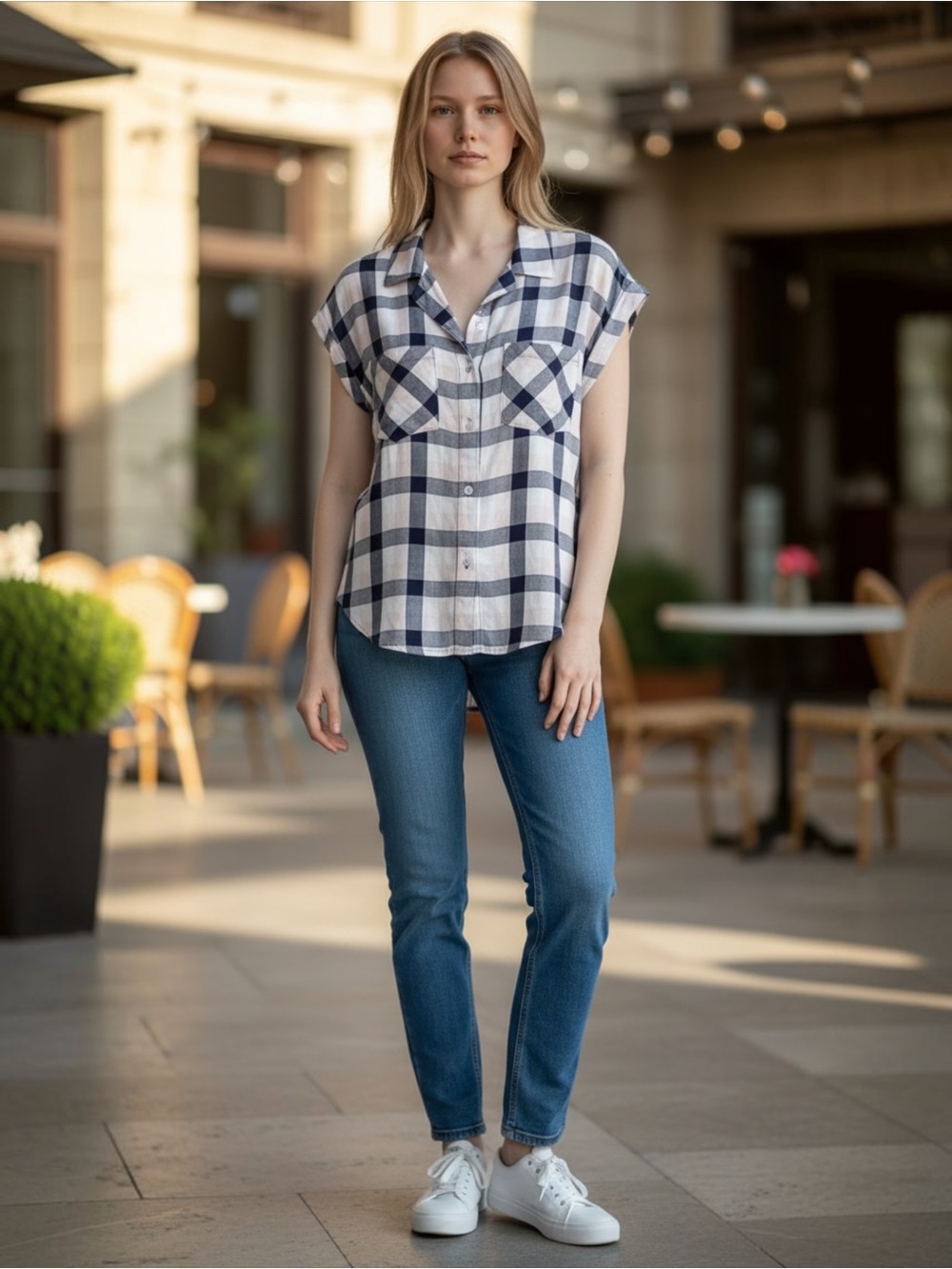Bella Dahl Women’s Short Sleeve Button Down Shirt Size: Small